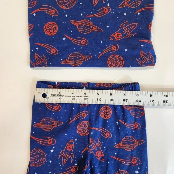 Sleep On It Mini Little Boys Moon Planet Rocket Print 3 Piece Pajama Set  SZ 24M - Picture 13 of 15